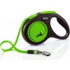 Vodítko FLEXI Neon M pásik 5m/25kg čierna/zelená NEW