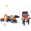 Smoby set pracovná dielňa Black & Decker elektornická a traktor Builder Max s bagrom a nakladačom