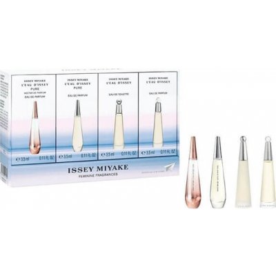 Issey Miyake Mini Set , edp L´Eau d´Issey Pure Nectar De Parfum 3,5 ml + edp L´Eau d´Issey Pure 1x 3,5 ml + edt L´Eau d´Issey 3,5 ml + edp L´Eau d´Issey 3,5 ml pre ženy