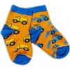 Baby Nellys Bavlnené veselé ponožky Stavebné stroje horčicove