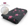 DRYBED Premium Vet Bed Hviezdy antracitový + fuchsia 150 x 100 cm