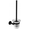SAPHO - X-ROUND BLACK WC kefa závesna, mliečne sklo, čierny mat XR323B