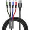 Baseus Fast USB kábel 4in1 USB-C / 2x Lightning / Micro 3,5A 1,2m - black