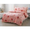 XPOSE® Mikroplyšové obliečky STRAWBERRY Exclusive 140x200 cm, 70x90 cm, Mikroplyš + Predĺžená možnosť vrátenia tovaru do 50 dní