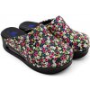 Terlik štýlová a pohodlná AIR obuv - šlapky čierne kvetinkové (Terlik Sabo štýlové šlapky AIR kvetinkové)