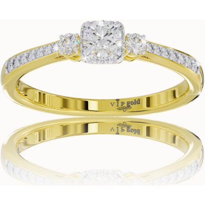 VIPgold Zásnubný prsteň s briliantmi v žltom zlate R328 44501z