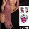 REBELULU Vodeodolné dočasné tetovačky pre ženy Fejkové tetovanie Dočasné tetovanie Ruža Motýľ MottoTattoo Sticker Waterproof Tattoo Body Art Arm Fake Tattoo Men Women