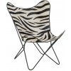 J-Line by Jolipa Bielo-čierne kožené salónne kreslo Zebra - 75*87*86 ​​cm - J-Line by Jolipa