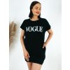 Dámske tričkové oversize šaty VOGUE - čierne - S/M čierna