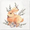 Servítky na dekupáž Watercolor Bunny - 1 ks (veľkonočné servítky na dekupáž)