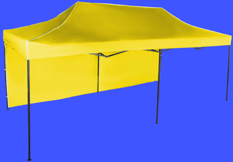 Expodom Párty stan 3x6m oceľový Žltá 1 bočná plachta