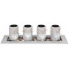 MagicHome Svietnik HOME 39x12,5x10 cm sivý na podnose na čajové sviečky