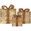 Emos LED darčeky zlaté, 3 veľkosti, vnútorné, teplá biela DCFC14 - Vianočná dekorácia