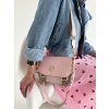 Laura Biaggi Ružová crossbody kabelka s dvoma ramienkami DX-F290-pink