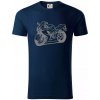 Športová motorka - Tričko z organickej bavlny - L ( Tmavomodrá (veľmi tmavá - skoro čierna) )