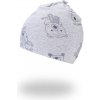 Little Angel Čiapka šmyk naťahovacia Tlač Outlast ® Šedý melír zvieratka Veľ. 3 (42 - 44 cm)