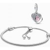 PANDORA strieborný set náramok a korálka Srdce pre mamu 599652C01+794456C01