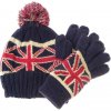Zimná čiapka a rukavice Anglicko (pletené rukavice a zimná čiapka s brmbolcom, balenie obsahuje rukavice + čiapku)