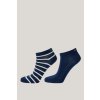 Gant ponožky STRIPE AND SOLID ANKLE SOCKS 2-P EVENING BLUE