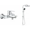 Súprava sprchová súprava Grohe Vitalio Start System 26680001, vaňová/sprchová batéria Grohe Start Edge 24198001