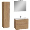 Kúpeľňová zostava s umývadlom 80 cm vrátane umývadlovej batérie, vtoku a sifónu VitrA Mia golden oak KSETMIA80D