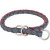 Obojok CAVO okrúhly polosťahovací, S-M: 35-41 cm/ø 12 mm, sangria/petrolejová