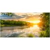Foto obraz sklenený horizontálny Súmrak nad riekou 100x50 cm