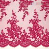 Luxusná fuchsiová čipka s vyšívanými kvetmi 1 m