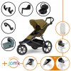 Set 11v1 Thule Urban Glide 3 Nutria green 2024+madlo+vanička Mid blue+príslušenstvo JOMK+Thule Maple Black+Thule Alfi+adaptéry