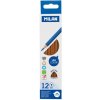 Pastelky MILAN Ergo Grip trojhranné 12 ks, hnedá