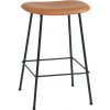 Muuto Fiber Stool 65cm tube base + cognac leather