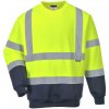 PORTWEST HI-VIS B306 / Reflexná mikina - HV žltá/námorná modrá 4XL