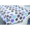 PVC obrus ČIERNOMODRÉ KRUHOVÉ ORNAMENTY NA BIELOM PODKLADE- šírka 140 cm, návin 20 m