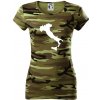 Taliansko obrys - Dámske maskáčové tričko - L ( Zelený maskáč )