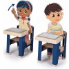 Školská lavica so žiakmi Classroom Smoby dva stoly a dve deti s pohyblivými rukami