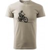 MTB kreslený cyklista - Klasické pánske tričko vyššej gramáže - XL ( Ľadovo sivá )
