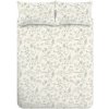 Zelené/krémové bavlnené obliečky na jednolôžko 135x200 cm Thea Floral – Bianca