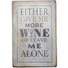 Ceduľa Wines - Víno Menu 30cm x 20cm Plechová tabuľa