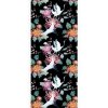Fototapeta - DV1354 - Japonský žeriav a kvety - tmavá Vliesová fototap. - 91cm x 211cm