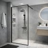 Erga Paris, sprchová zástena Walk-In 100x200 cm v čiernom ráme, 8mm číre sklo, čierny profil, ERG-V02-PARIS-100x200-BF