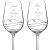 Dekorant Svadobné poháre na biele víno Venezia s kamienkami Swarovski 350 ml 2KS