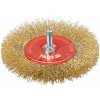 Kovový rotační kartáč mosazný s trnem průměr 100 mm YATO YT-4757