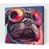 Vymalujsisam.sk Maľovanie podľa čísiel - Pes so štýlovými okuliarmi 2 Veľkosť: 50x50cm, Rám: Na plastovej doske