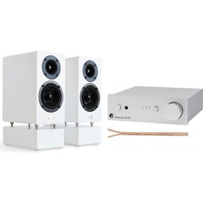 AQ Audio set Pro-Ject Stereo Box S3 BTs+ WRS MM2 white passive +reprokabel AQ 615 2x1,5mm2