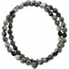 Glosery wrap náramok zdobený krištáľom v tvare krížika od Swarovski®, stopery, lesklý / matný čierny achát 4-6mm Obvod zápästia: iné - uveďte do poznámky (ako zadávate os.údaje), Typ korálok / veľkosť