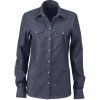James & Nicholson (Daiber) Dámska džínsová košeľa JN628 - Tmavý denim | 2XL