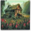 Vymalujsisam.sk Maľovanie podľa čísiel - Opustený dom v lese Veľkosť: 50x50cm, Rám: Bez rámu, iba zrolované plátno