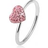 Šperky eshop - Strieborný prsteň 925 so svetloružovým zirkónovým srdcom HH18.15 - Veľkosť: 59 mm