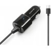 Aligátor nab. do auta USB-C s USB TCH 2,4A čierna
