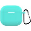 AppleKing ochranný silikónový obal s karabínou pre AirPods 4 - tyrkysový - možnosť vrátiť tovar ZADARMO do 30tich dní
